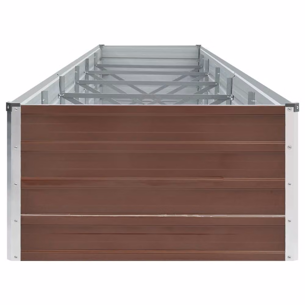 Berkfield Home Garden Galvanised Steel Raised Bed, Brown, W: 480 cm, D: 80 cm, H: 45 cm – 3