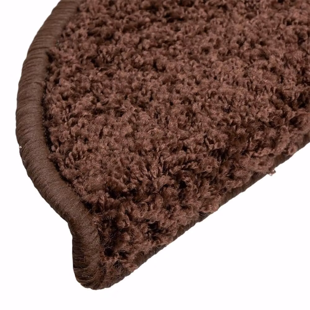 Berkfield Home Decorative Carpet Stair Treads, 15 Pieces, Brown, W/D/H: 56 x 17 x 3 cm – 5