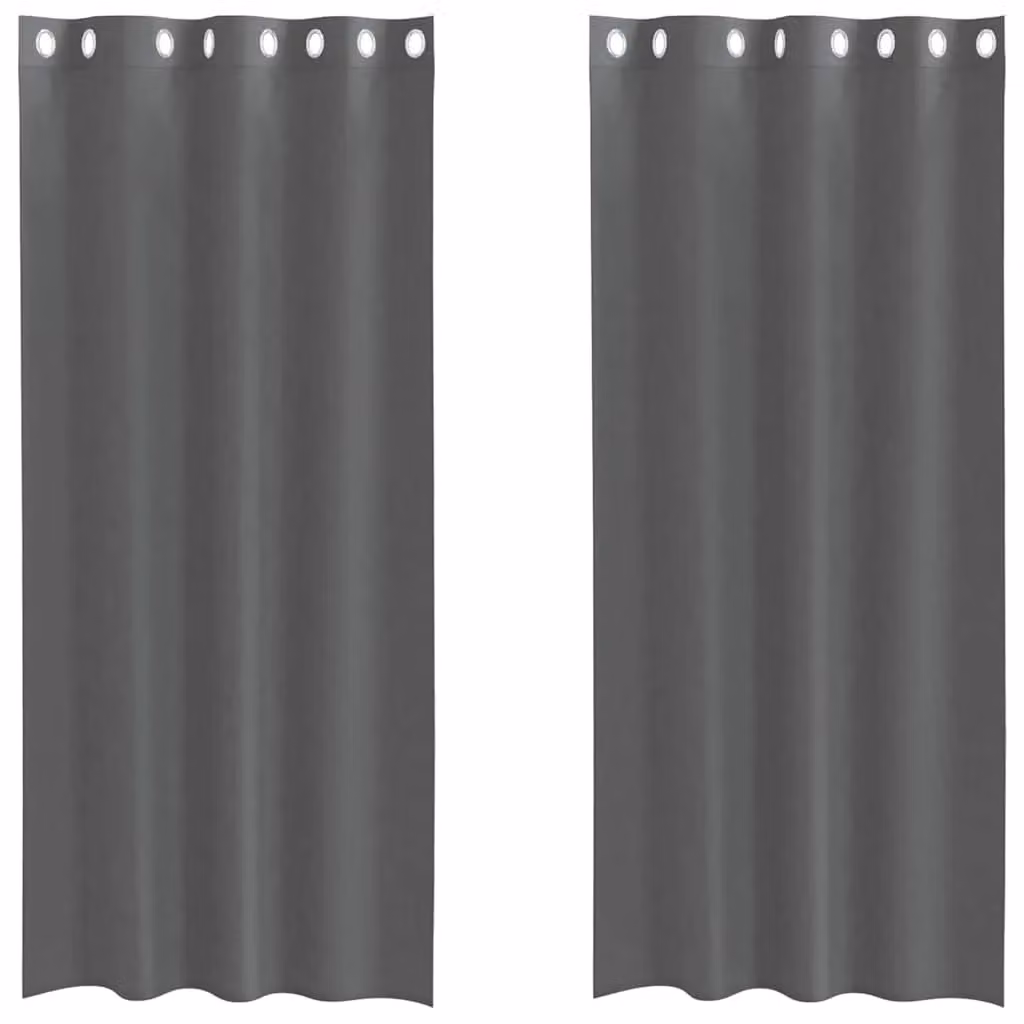 Berkfield Home Grey Voile Fabric Panel Curtains with Eyelets, 2 Pack, W: 140 cm, H: 225 cm – 2