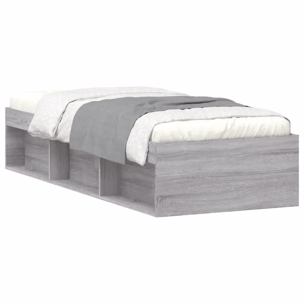 Berkfield Home Small Single Bed Frame in Grey Sonoma, W: 75 cm x L: 190 cm – 2