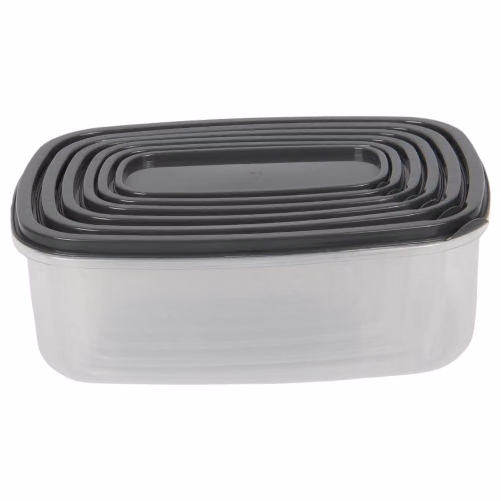 SPETLEK 6-Piece Transparent Plastic Food Storage Container Set with Snap Lids – 2