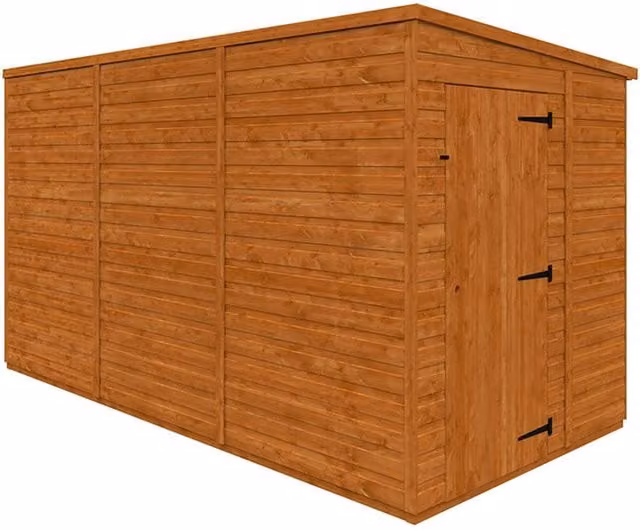 Buttercup Farm 12x6 Flex Pent Windowless 12mm Flex Lean-to Wood Garden Building in Burnt Orange, L353.8 x W175 x H203 cm – 1