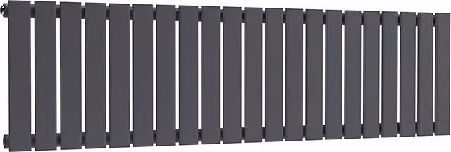 Lux Heat Single Flat Horizontal Steel Radiator in Anthracite Grey, W: 40 cm, H: 147 cm