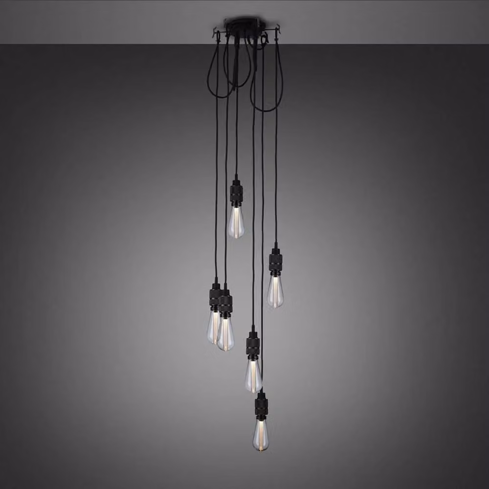 Buster + Punch Hooked 6.0 Chandelier in Black Metal with Transparent Glass