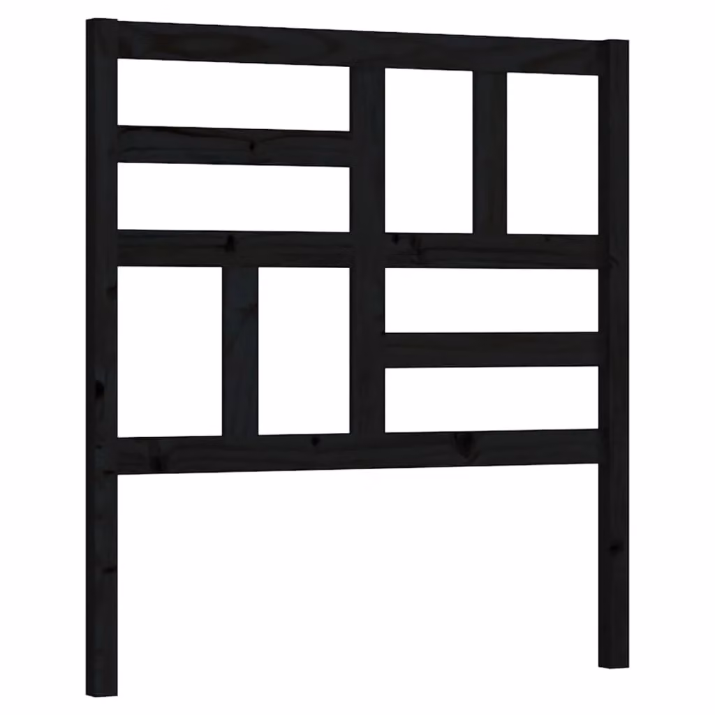 Berkfield Home Black Solid Wood Pine Bed Headboard W/D/H: 96 x 4 x 104 cm – 2