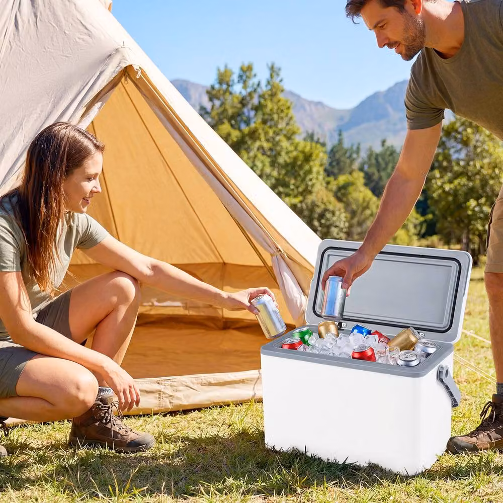 Costway Portable Hard Cooler 12L Injection Moulded Insulated Ice Chest in White – 6