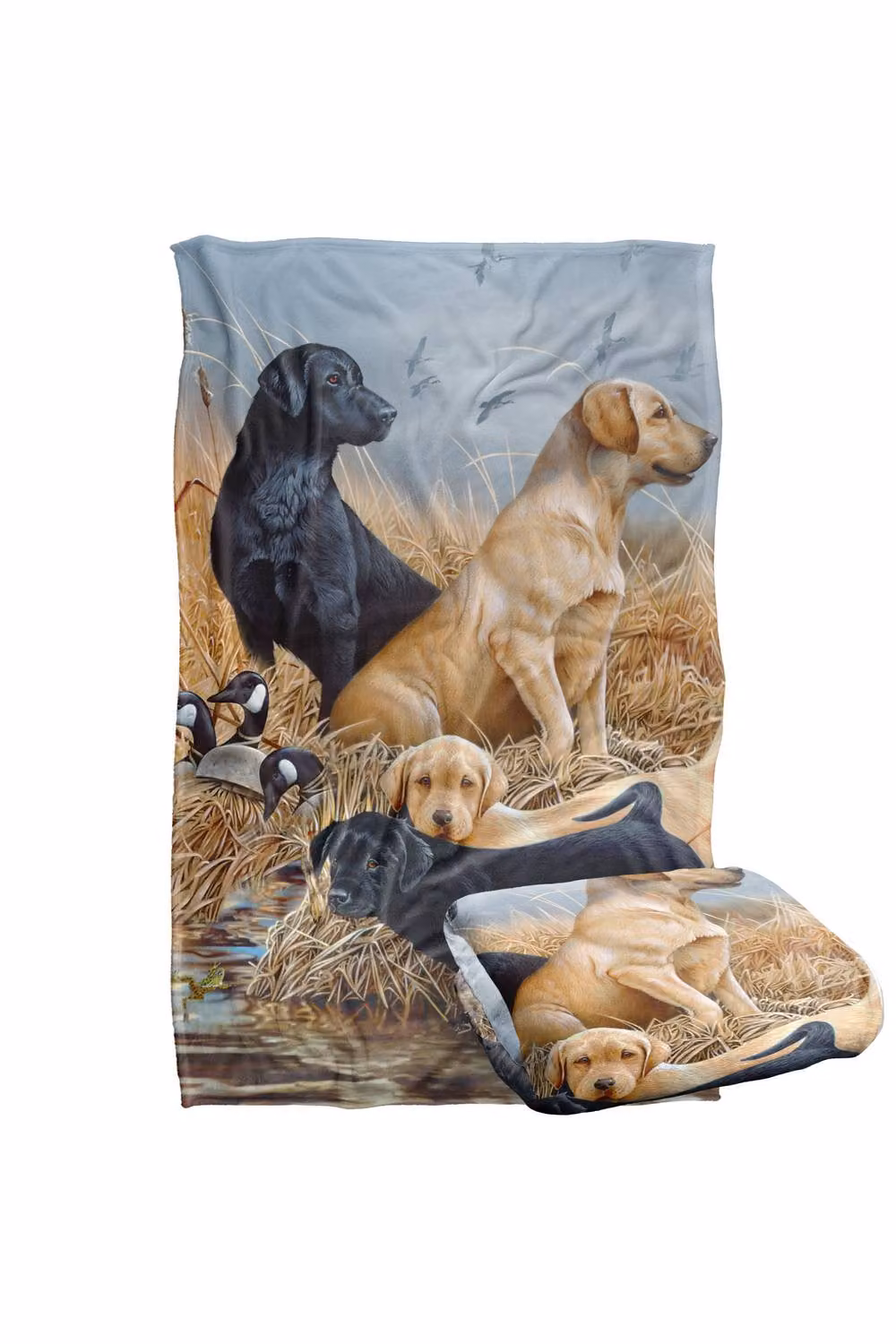 JQ Licensing Labrador Hunting Dogs Super Soft Fluffy Polyester Throw Blanket in Multicolour, Large – 2