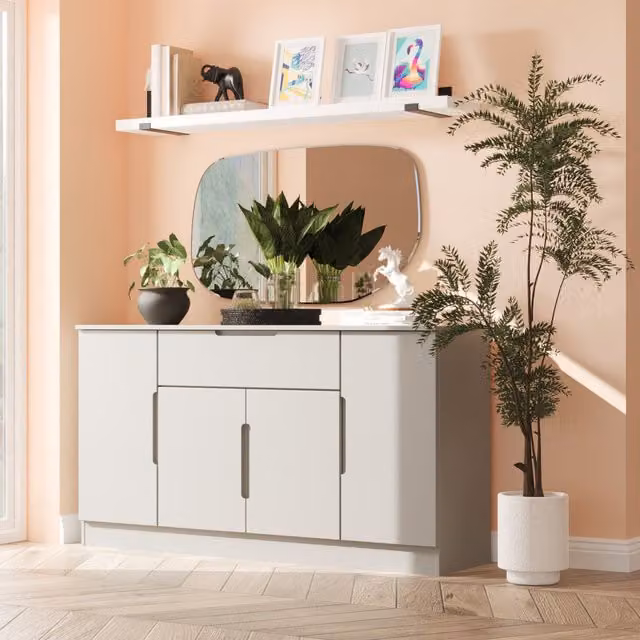 2 U Lucca Ready Assembled 4 Door 1 Drawer Wide Unit in Dark Grey Matt – 1