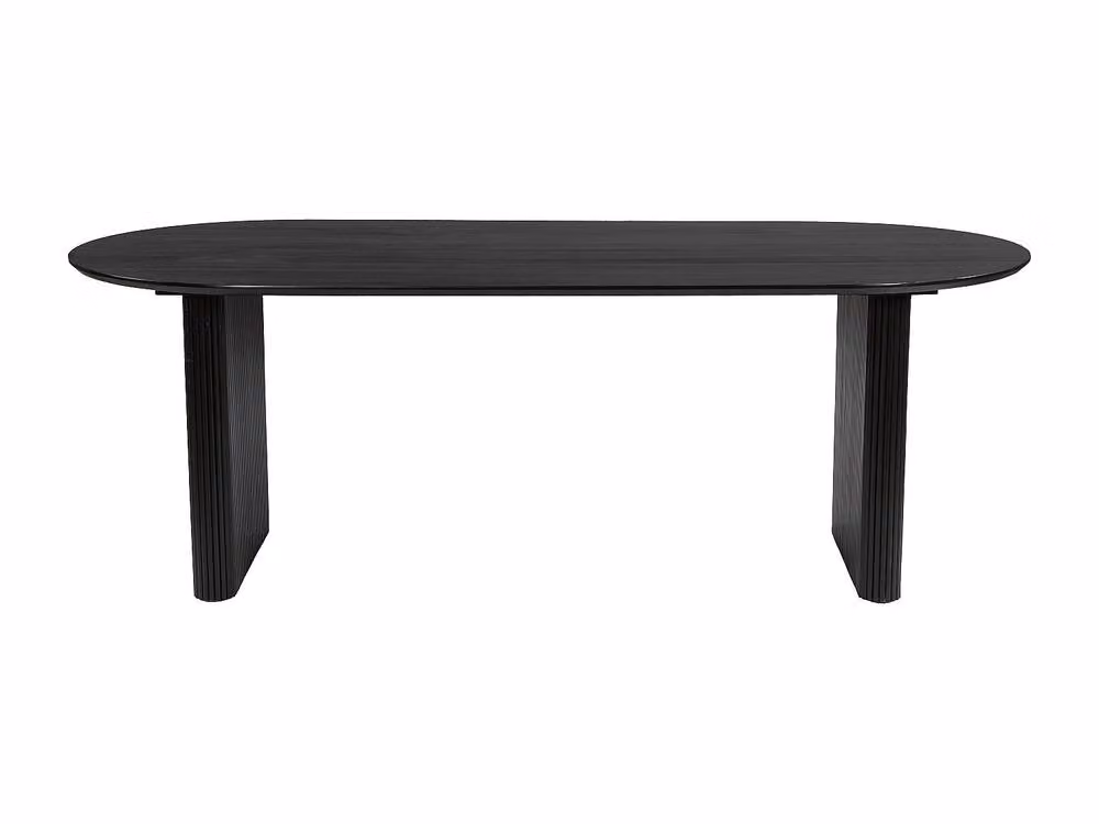 Vente-unique Balimela Mango Wood Dining Table with 6 Seater Settings in Black – 2