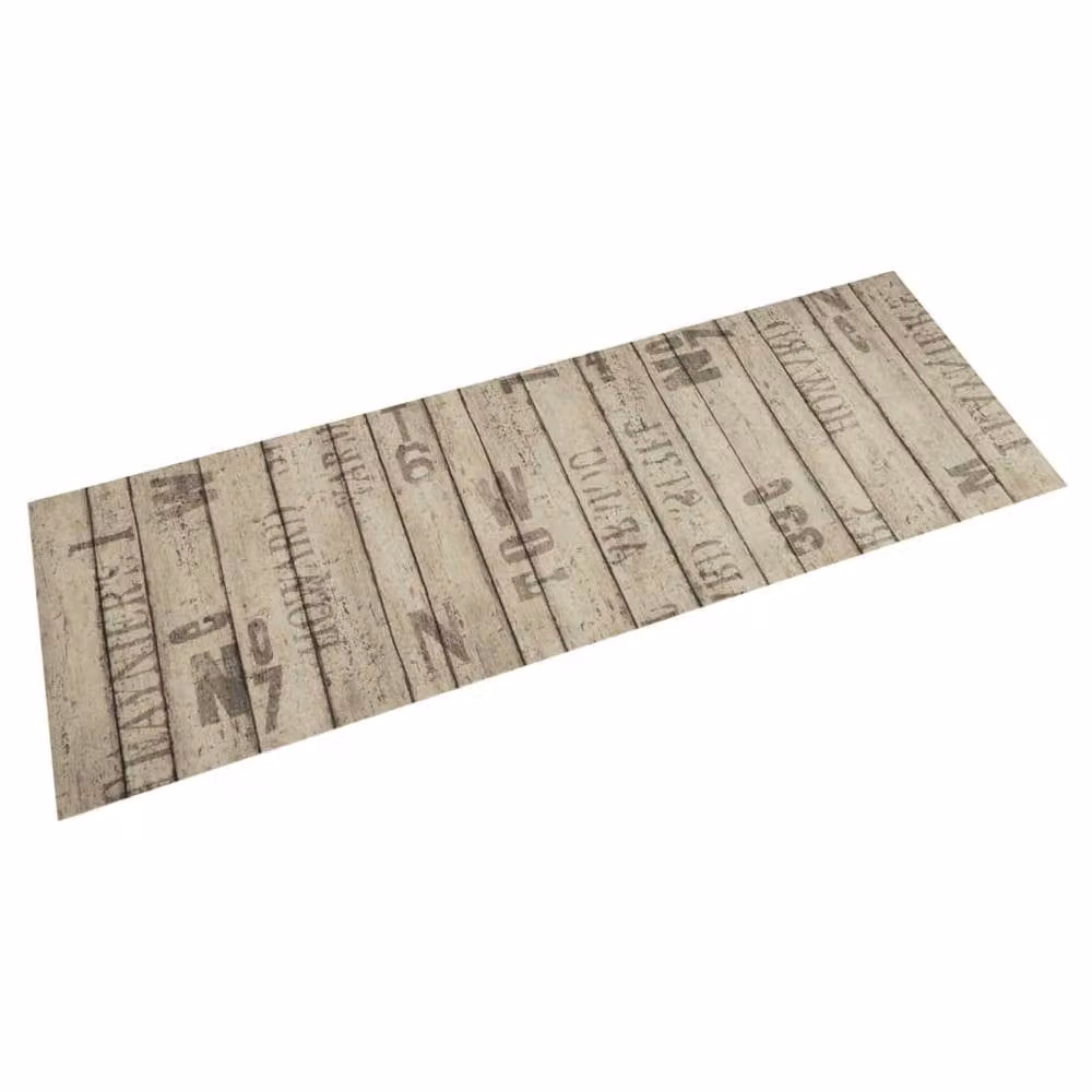 Berkfield Home Washable Fence Kitchen Rug in Taupe, W/D/H: 60 x 180 cm