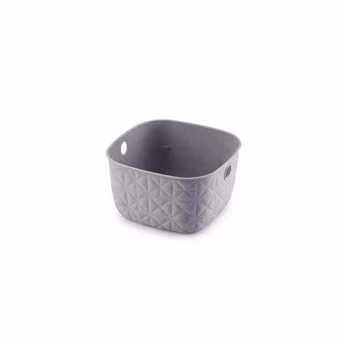 Rajani Extra Small 3L Plastic Basket with Handles in Taupe and Grey – 1