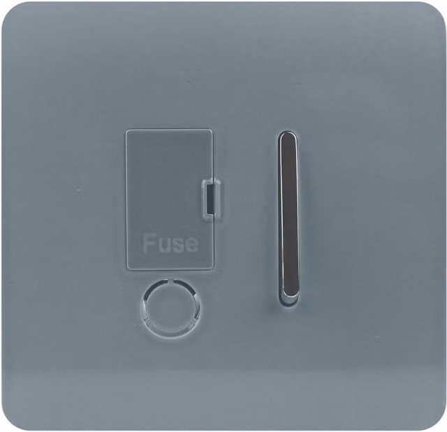 Trendi Switch 13 Amp Single Fused Spur with Flex Outlet in Cool Grey – 1
