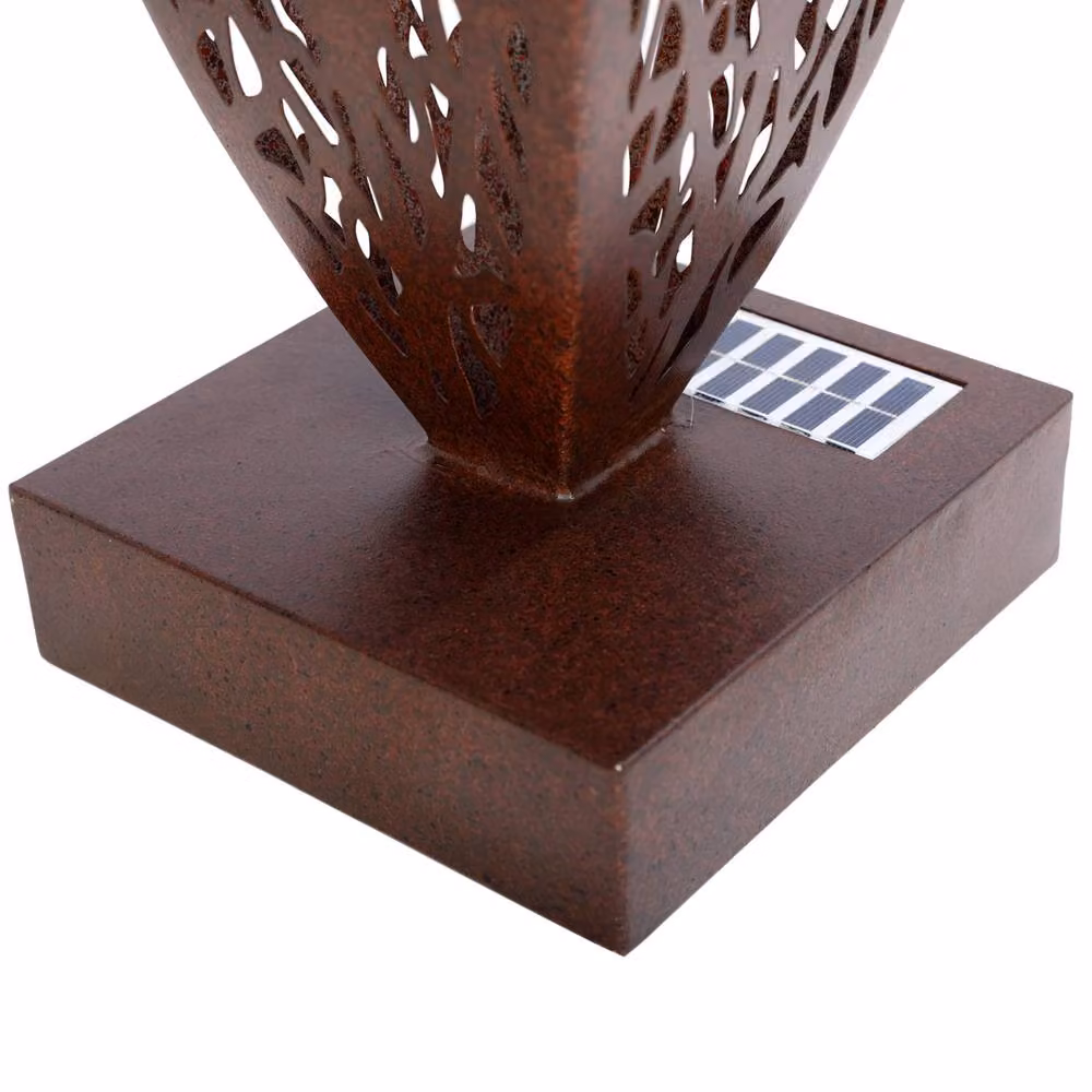 Libra Interiors Rustica Leaf Abstract Outdoor Sculpture in Bronze Metal, Brown – 4