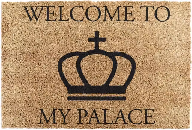 Artsy Mats Welcome to my Palace Brown Coir and Rubber Non-Slip Doormat