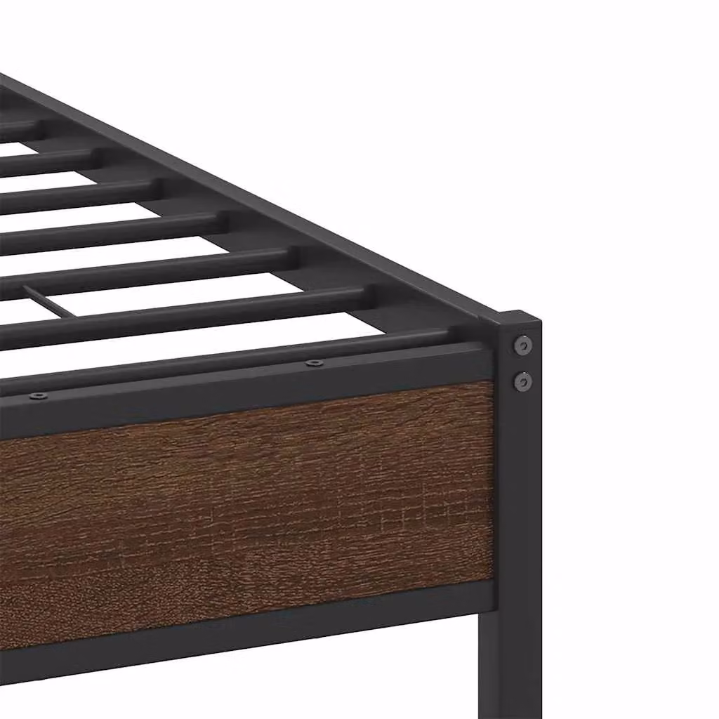 Berkfield Home Small Double Bed Frame in Brown Oak, W/D/H: 120 x 200 cm – 6