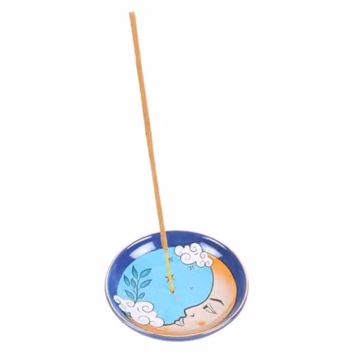KDMD The Moon Celestial Incense Holder in Blue Ceramic