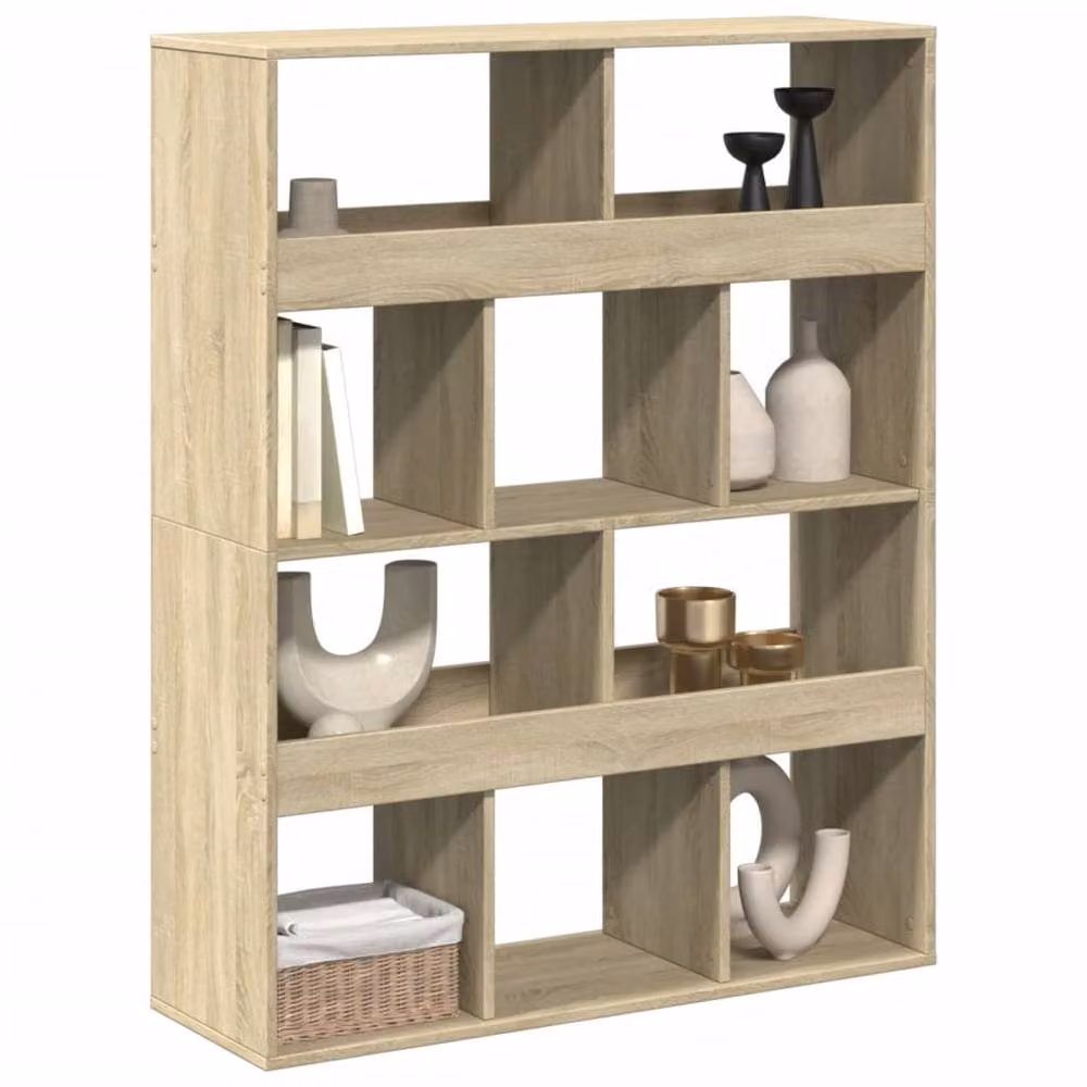 Berkfield Home Sonoma Oak Room Divider in Light Tan, W/D/H: 100 x 33 x 125.5 cm – 3