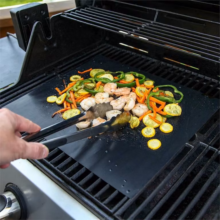 Nordara 2-Piece Non-Stick Black BBQ Grill Mat Set