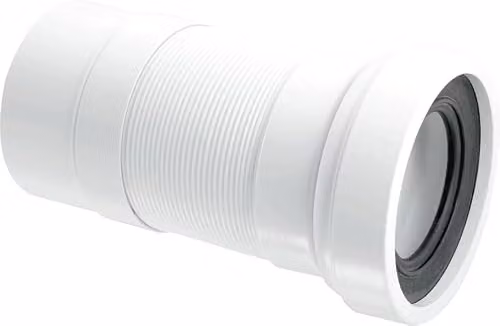 McAlpine Plain End Outlet Straight Flexible White Plastic WC Pan Connector, Length: 170-410mm WCF26P