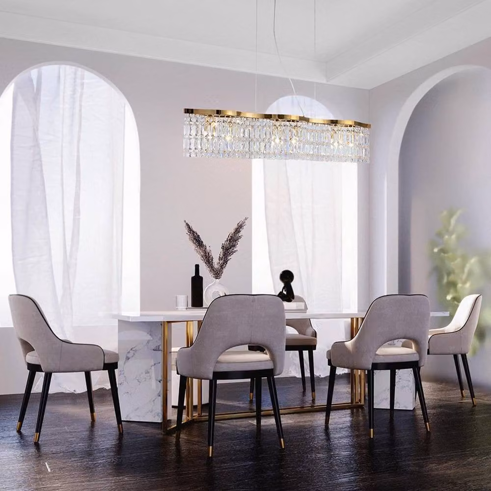 Maytoni Dune Modern 6 Light Ceiling Light in Gold/Brass with Crystal and Glass, E14, Height Adjustable – 2