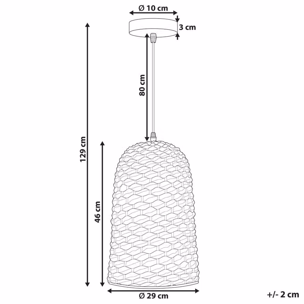 Wyld and Coco Bamboo Pendant Lamp with Hand-Woven Wicker Shade in Brown Boho Style – 3