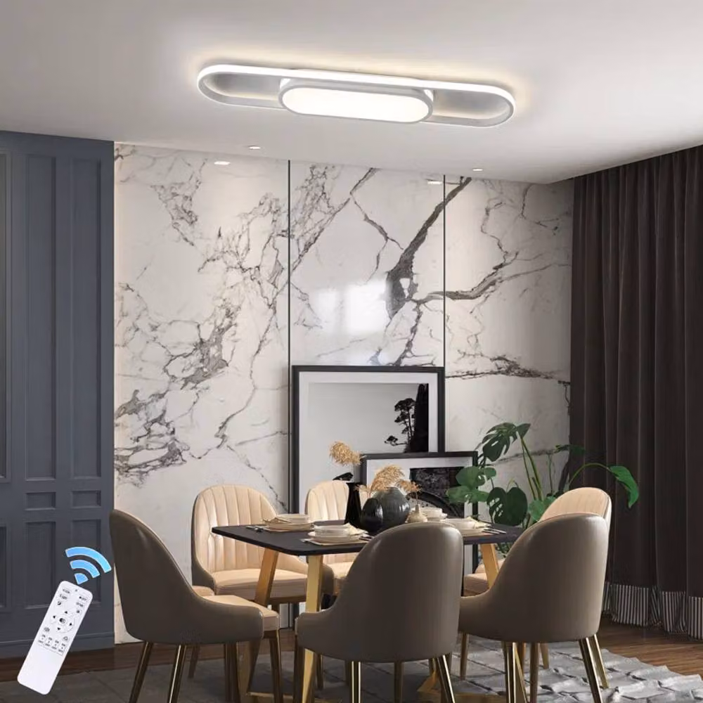 Garwarm Single LED Flush Mount Ceiling Light in White, 70 cm – 5