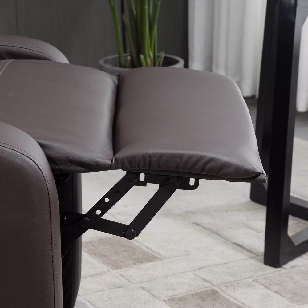STILVORA Brown Synthetic Leather Recliner Armchair with Massage and 150 Degree Recline – 7