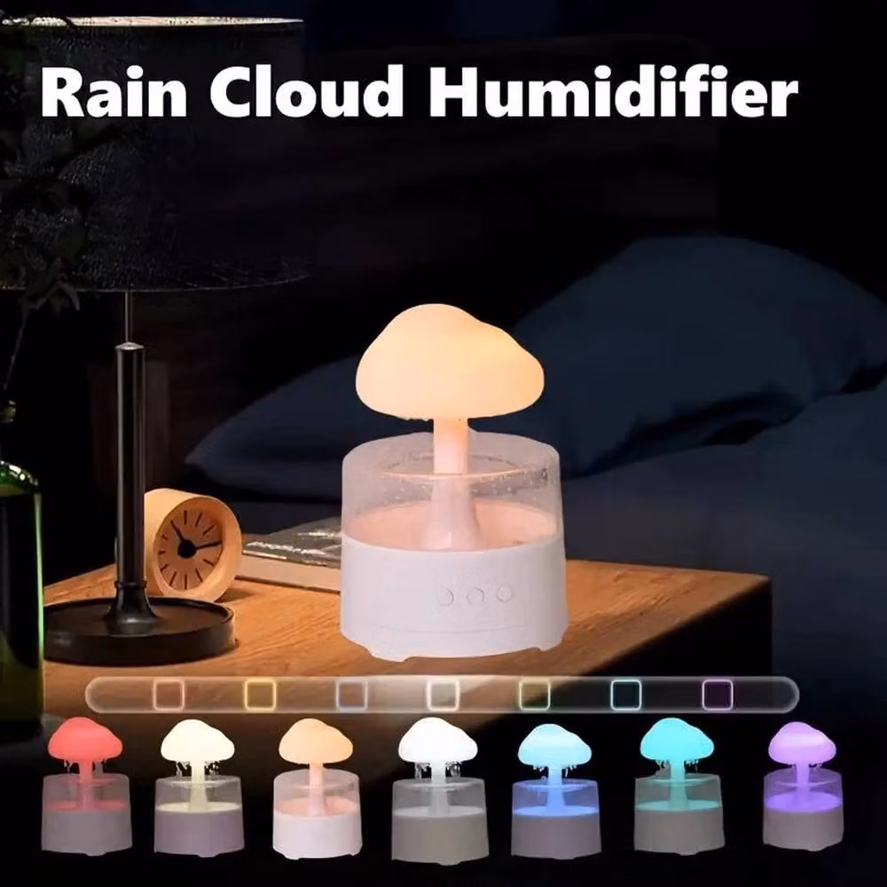 Havendro Rain Cloud Air Humidifier and 7 Colour Night Light Aroma Diffuser in White – 3