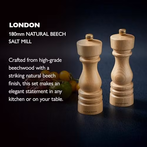 Cole & Mason Salt Grinder in Brown Beech Wood, Height: 18 cm – 3
