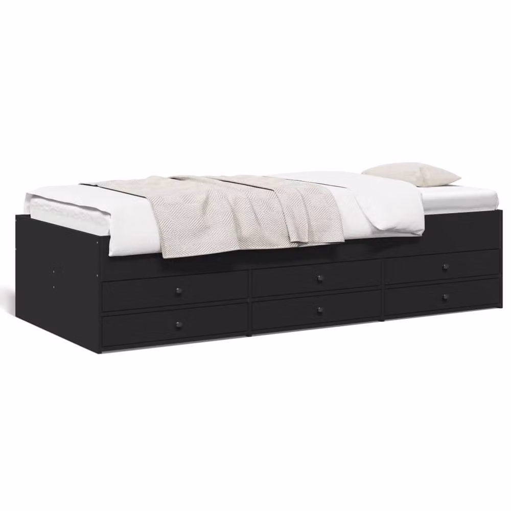 Berkfield Home Versatile Daybed with Drawers in Black, W/D/H: 190 x 75 x 78 cm – 2