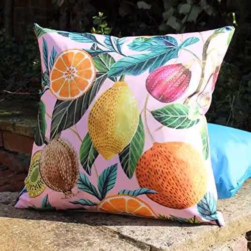 Evans Lichfield Citrus Tropical Multi-Colour Outdoor Square Polyester Cushion, W/D/H: 43 x 43 x 43 cm – 2