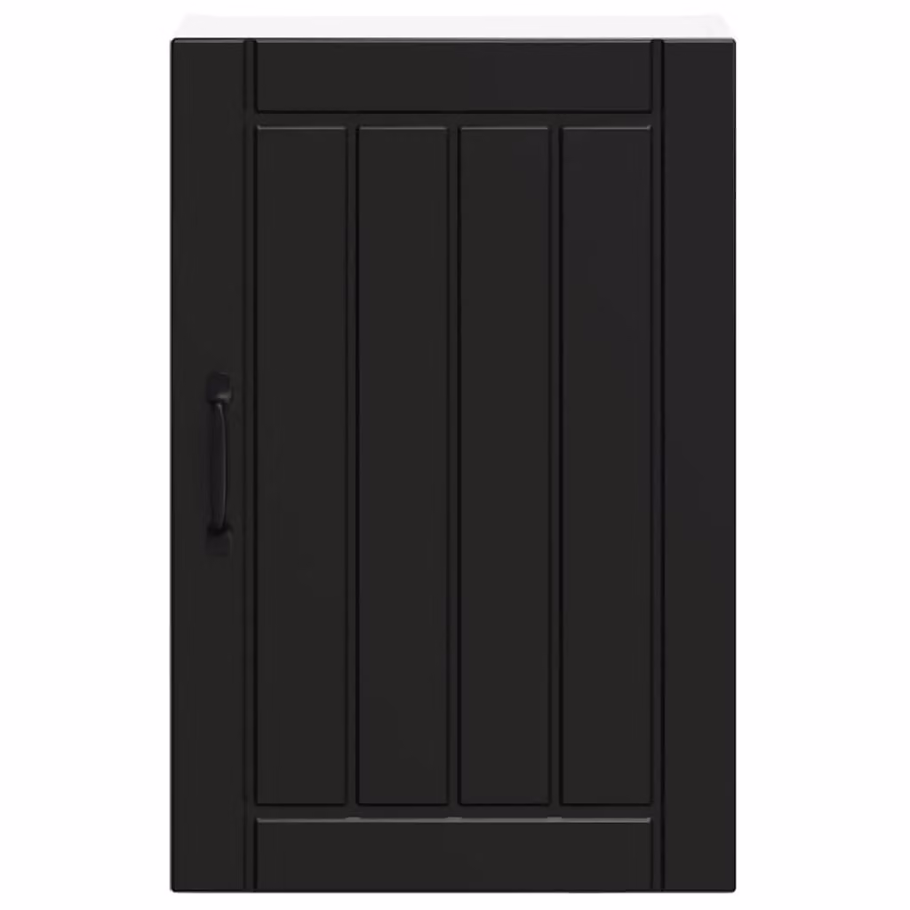 Berkfield Home Lucca Black Matt Kitchen Wall Cabinet with Glass Doors – 4