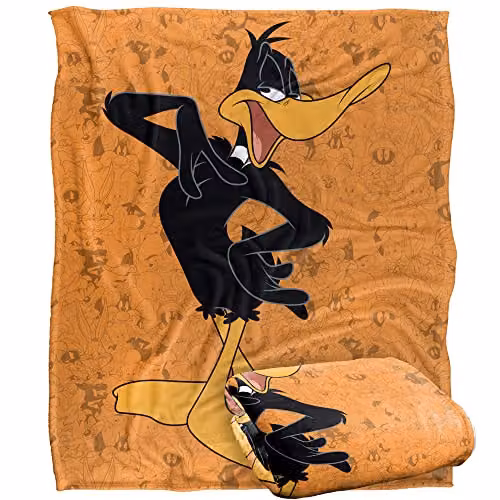 Warner Brothers Looney Tunes Super Soft Microfibre Fleece Throw Blanket, W/D/H: 152 x 127 cm, White/Multicolour – 1