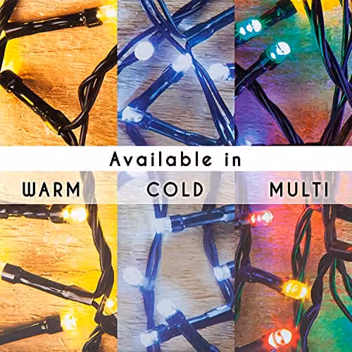 PMS VFM Cold White 100 LED Christmas Lights, 7m Multi-Function String Lights for Indoor and Outdoor Use – 5