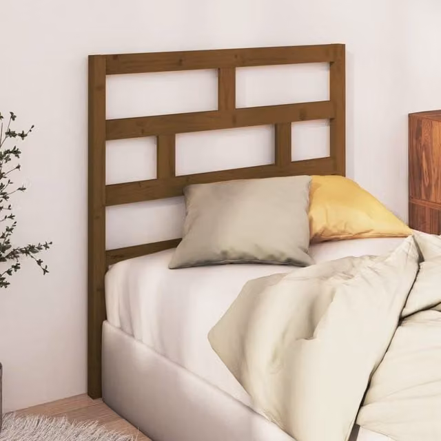Berkfield Home Rustic Solid Wood Pine Bed Headboard, Honey Brown, W: 96 cm, D: 4 cm, H: 100 cm