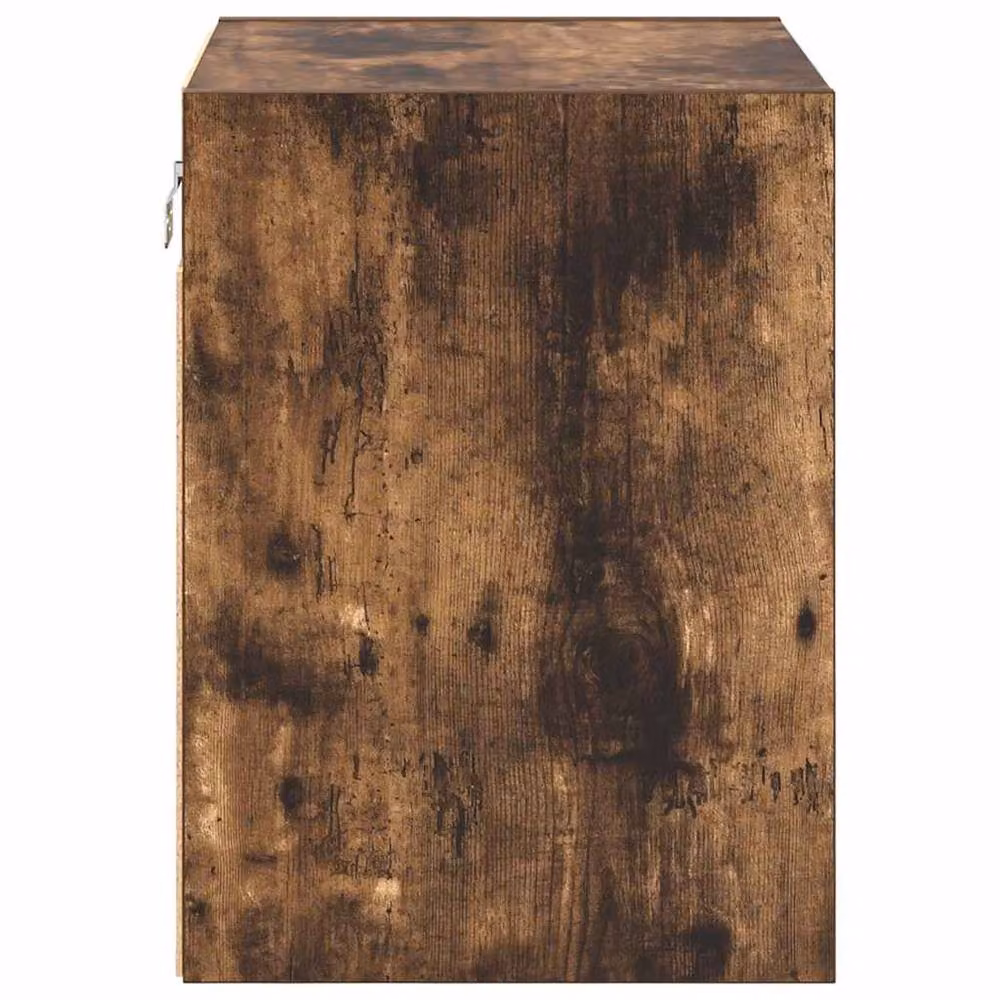 Berkfield Home Wall Mounted Garage Cabinet in Smoked Oak Brown Engineered Wood – 4