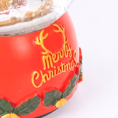 Shatchi Musical Christmas Snowglobe with Santa and Tree Scene in Red, W/D/H: 10 x 10 x 15 cm – 4