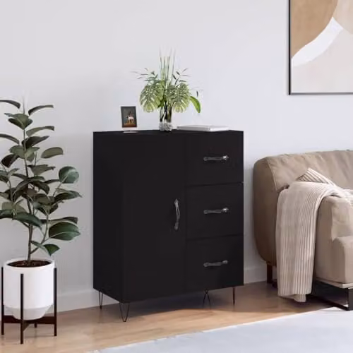 vidaXL Black Matt Sideboard in Engineered Wood W/D/H: 69.5 x 34 x 90 cm – 2