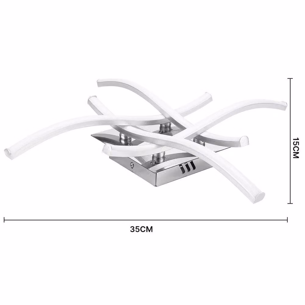 SPETLEK Modern LED Ceiling Light with 4 Wave Lights in Silver – 2