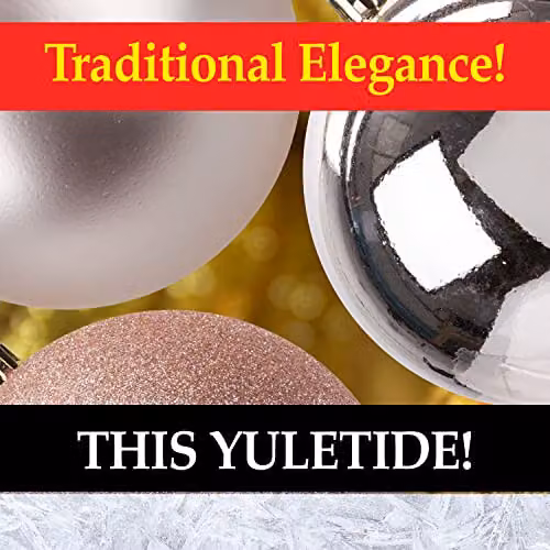 VFM e-Store Gold Round Christmas Baubles, 4 Pack – 7