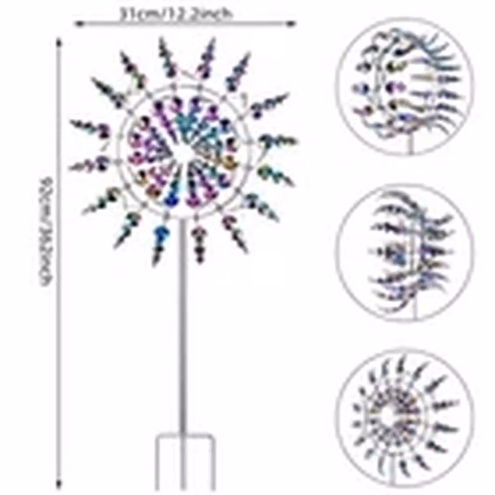 EONLION Multicolour Metal Wind Spinner Abstract Garden Ornament – 2
