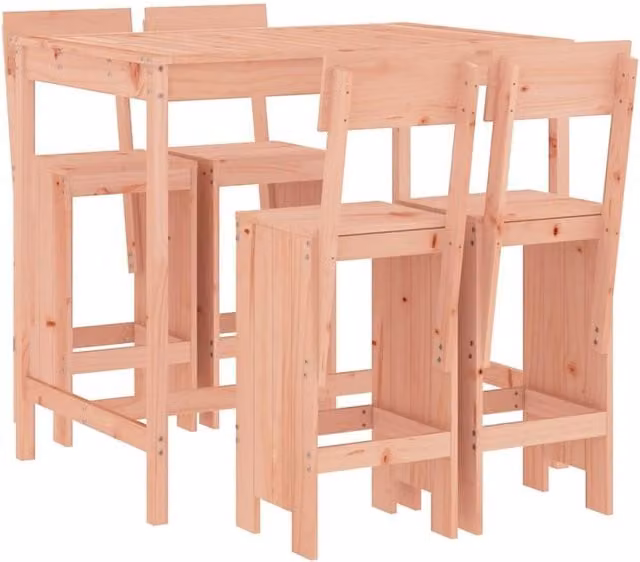 Berkfield Home 5 Piece Garden Bar Set in Light Brown Solid Douglas Wood