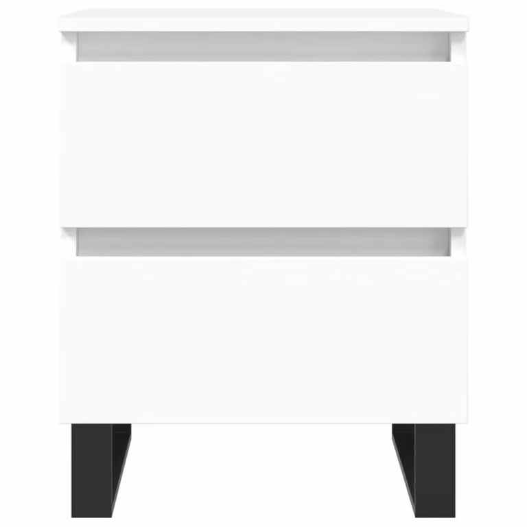 Berkfield Home Set of 2 White Bedside Cabinets in Engineered Wood W/D/H: 40 x 35 x 50 cm