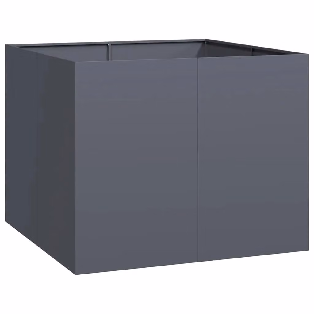Berkfield Home Anthracite Steel Rectangular Planter W/D/H: 100 x 100 x 80 cm – 2