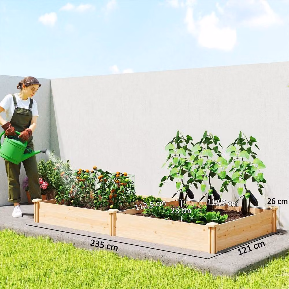 Kelvenix Wooden Raised Garden Bed in Brown – 2
