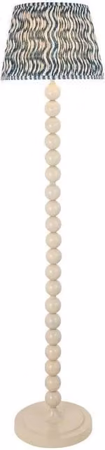 Netlighting Higgledy Floor Lamp in Almond White with Blue Fabric Shade, E27, 35 cm – 1