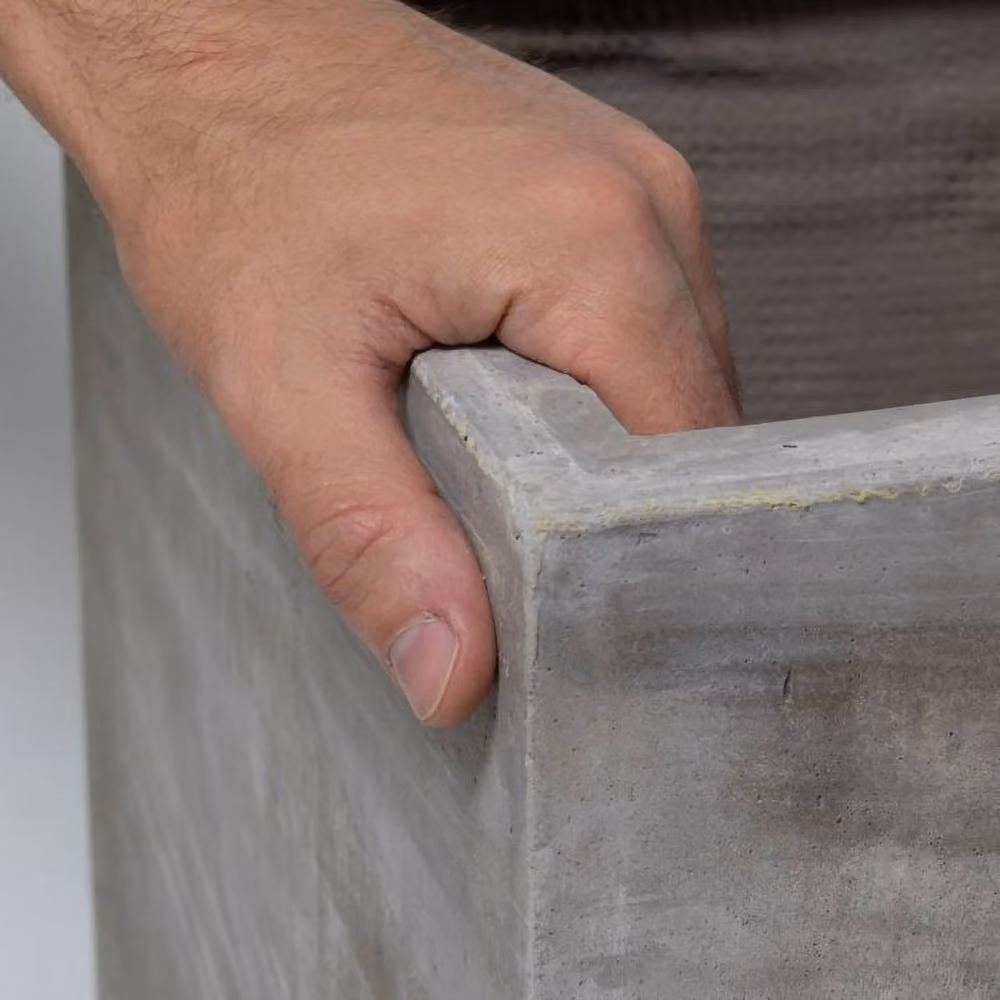 Primrose Grey Fibrecotta Small Cement Finish Trough Planter, Width: 50 cm – 3