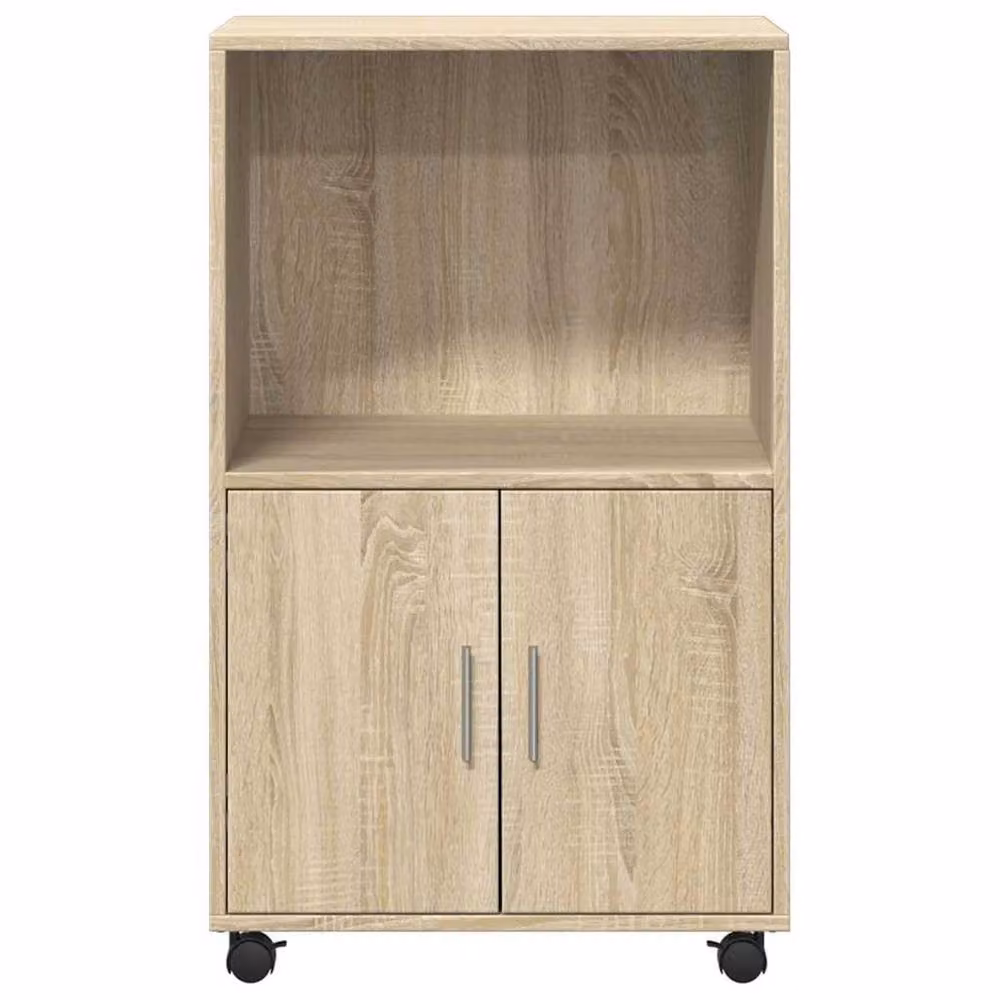 Berkfield Home Sonoma Oak Rolling Cabinet in Tan, W/D/H: 55 x 40 x 91 cm – 2