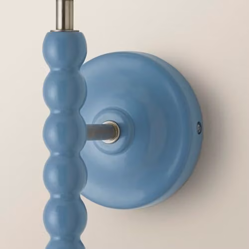ValueLights Pair of Modern Bobbin Style Wall Light Bases in Blue – 3
