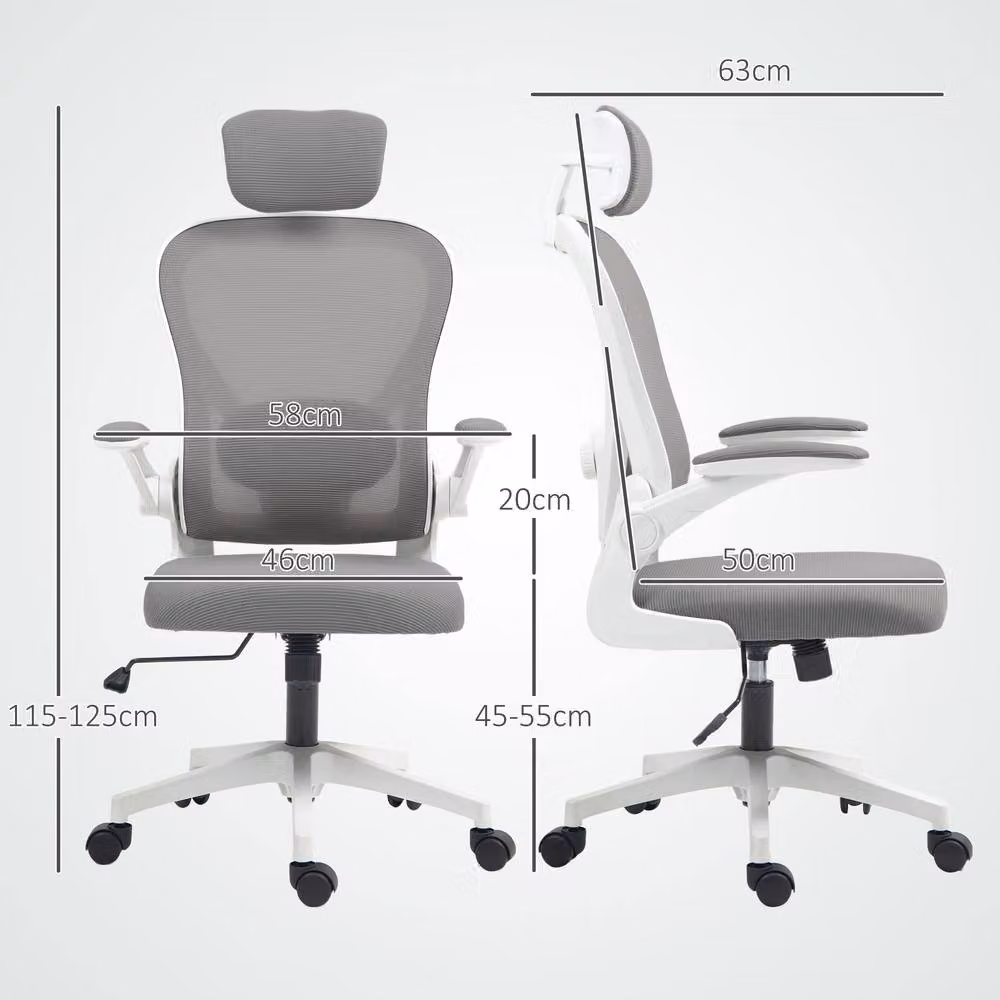 STILVORA Ergonomic Office Chair in Grey with Headrest and Fabric Finish – 2